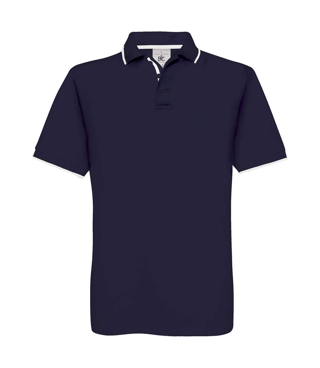 Polo manches courtes inserts contrastés - homme - PU413 - bleu marine-2