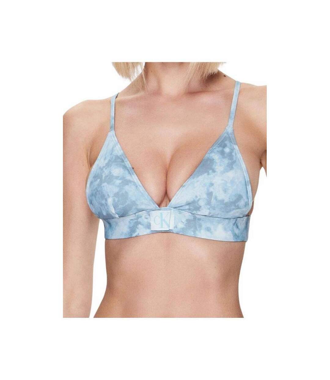 Haut De Maillot De Bain Motif/style Tie-dye Femme Bleu Calvin Klein-1