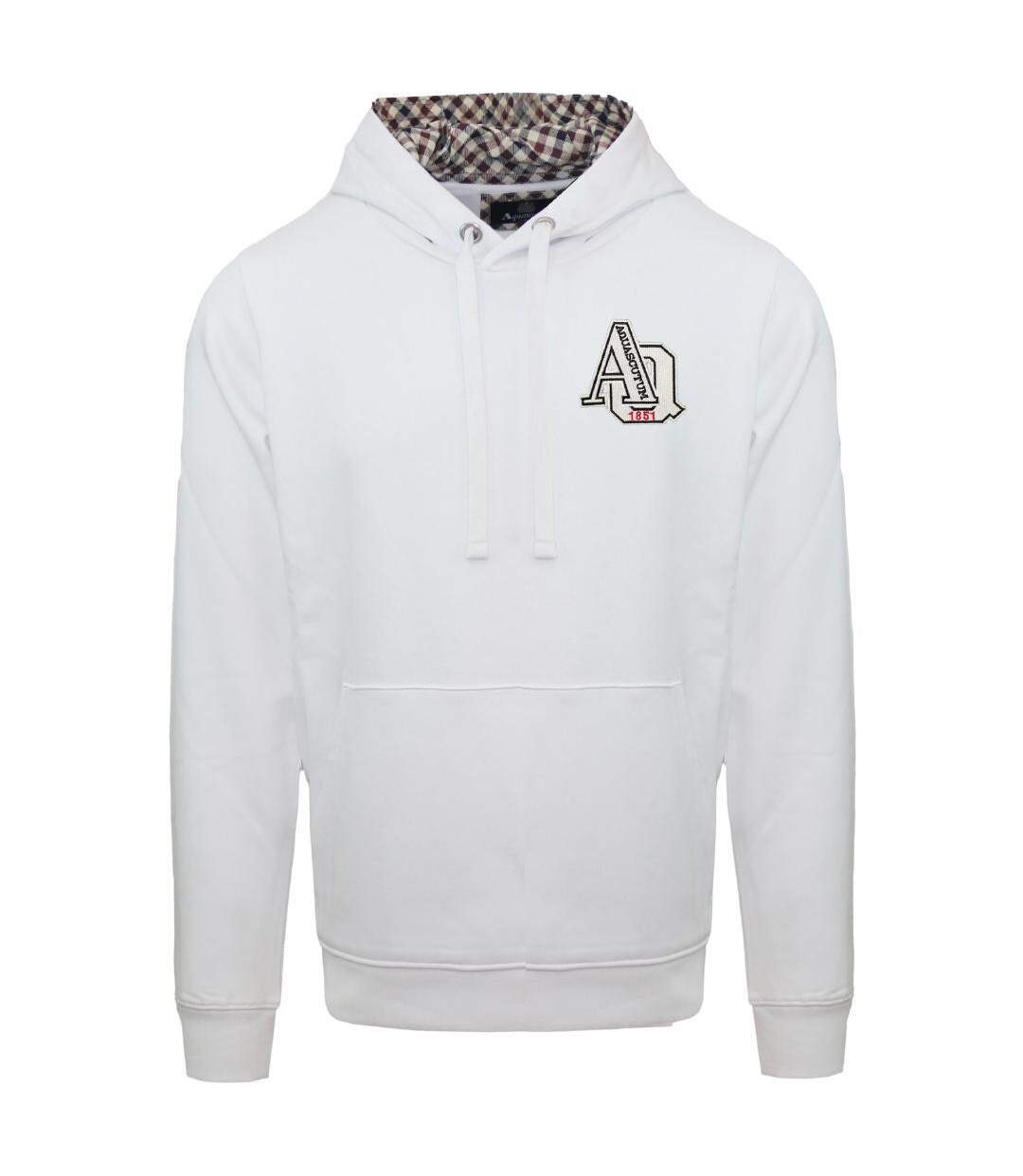 Sweat À Capuche Motif Écusson Aq Homme Blanc Aquascutum-1