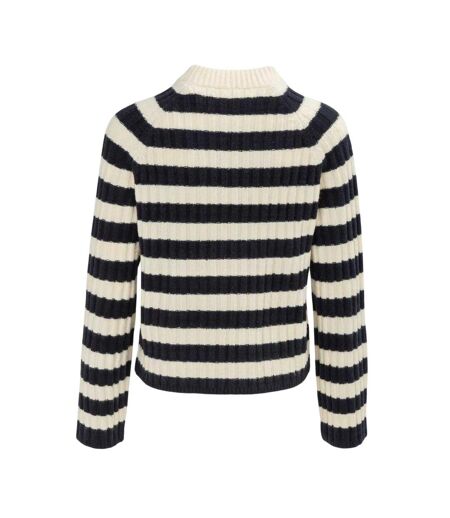 Pull Motif/style À Rayures Femme Bleu Marine Miso
