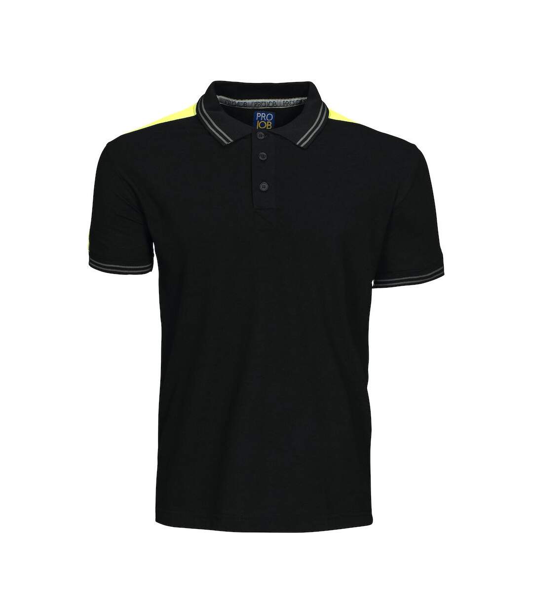 Polo homme noir / jaune Projob