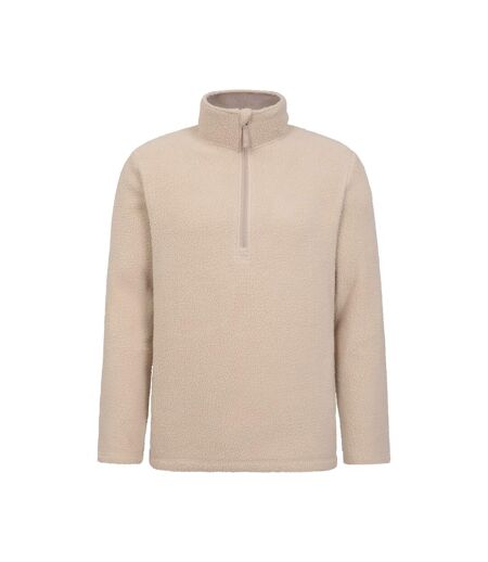 Mens ted borg half zip fleece top beige Mountain Warehouse