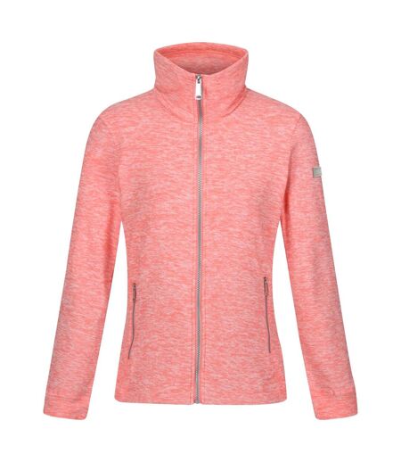 Womens/ladies azaelia marl full zip fleece jacket shell pink Regatta