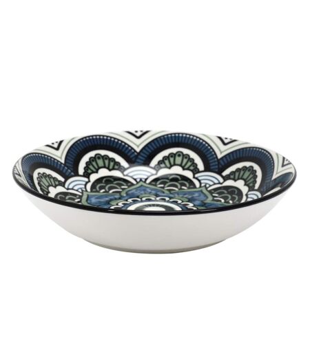 Lot de 6 Assiettes Creuses Mandala 20cm Bleu