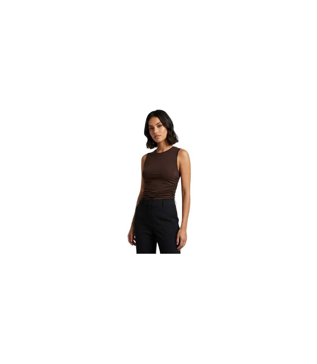 Womens/ladies Crystal Slim Tank Top Brown Levis-1