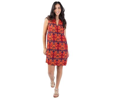 Robe courte sans manches ANHA imprimé ethnique chatoyant Coton Du Monde