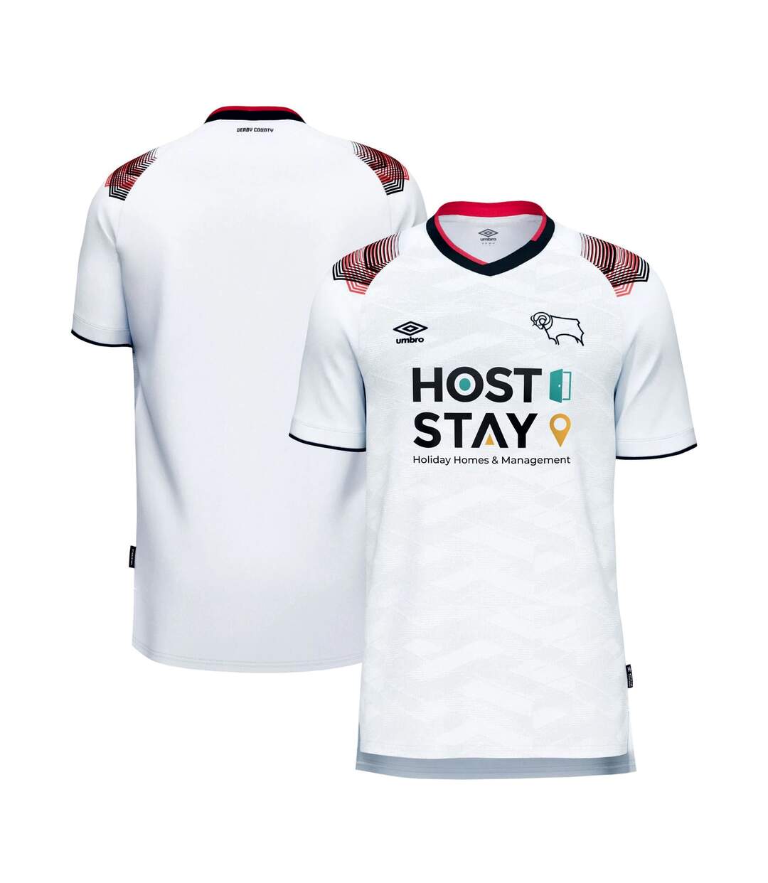 Mens 23/24 derby county fc home jersey white Umbro-3
