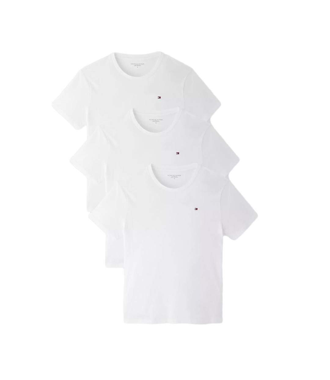 Lot de 3 t-shirts blanc homme tommy hilfiger 03576 - l-1
