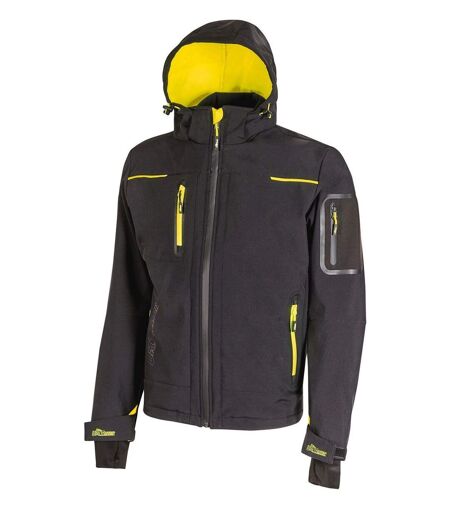 Veste softshell manches longues - Homme - UPFU187 - noir et jaune