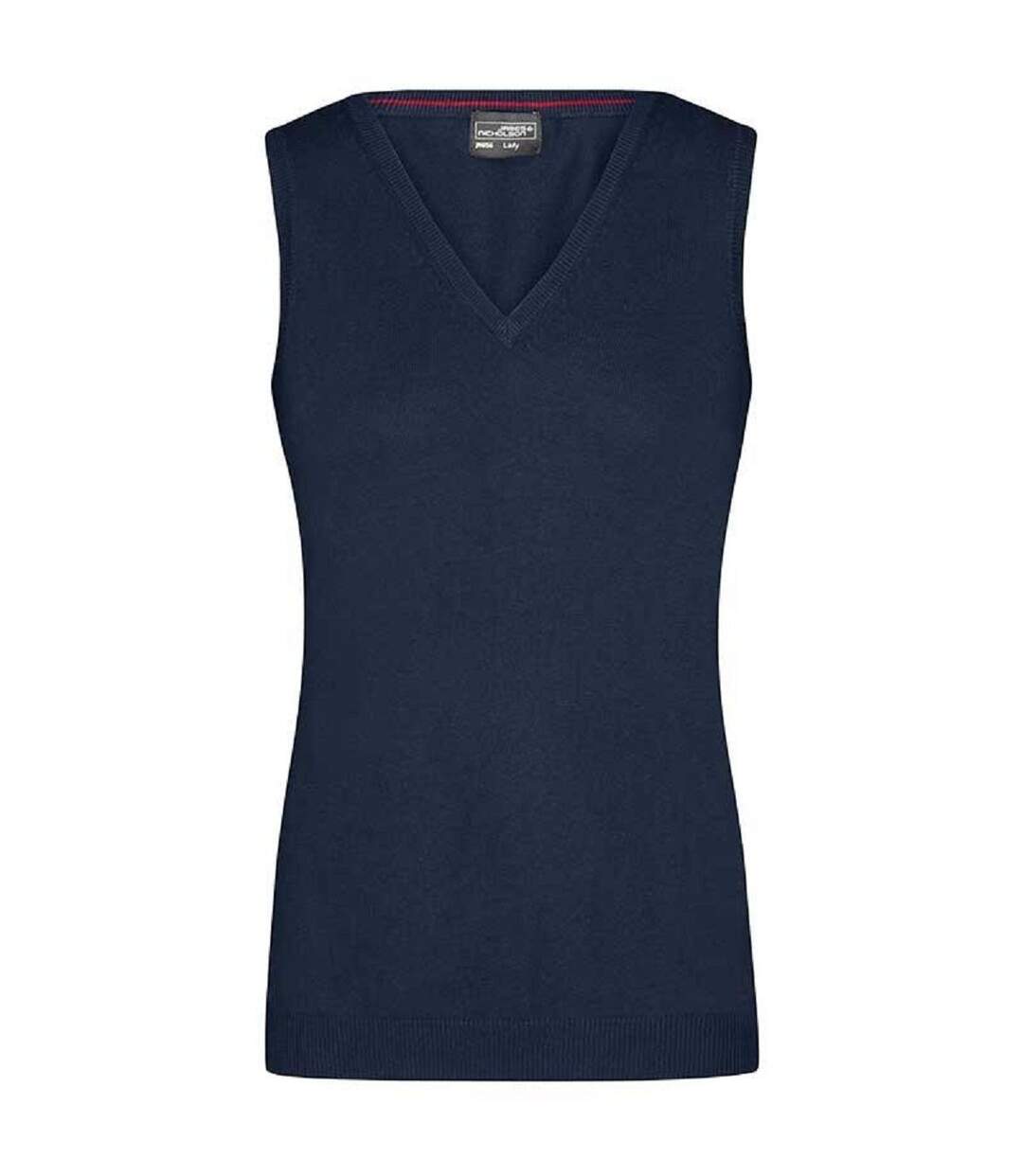 Débardeur Pull sans manches col V - FEMME - JN656 - bleu marine