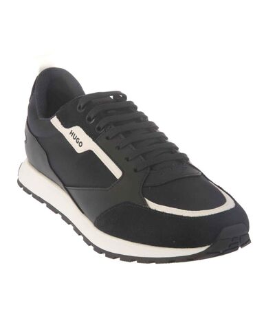 Mens Icelin Leather Running Trainers Dark Blue Hugo