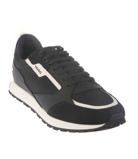 Mens Icelin Leather Running Trainers Dark Blue Hugo