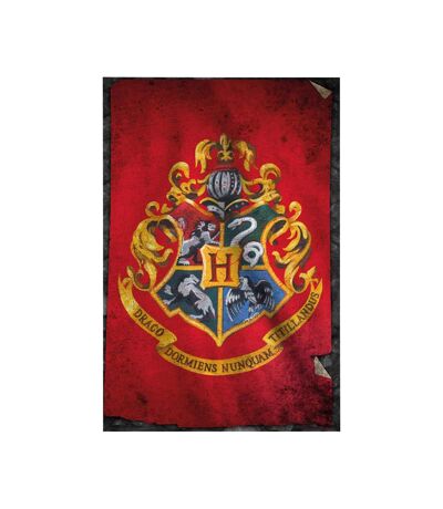 Harry Potter Hogwarts Emblem Poster (Red) (One Size) - UTTA356
