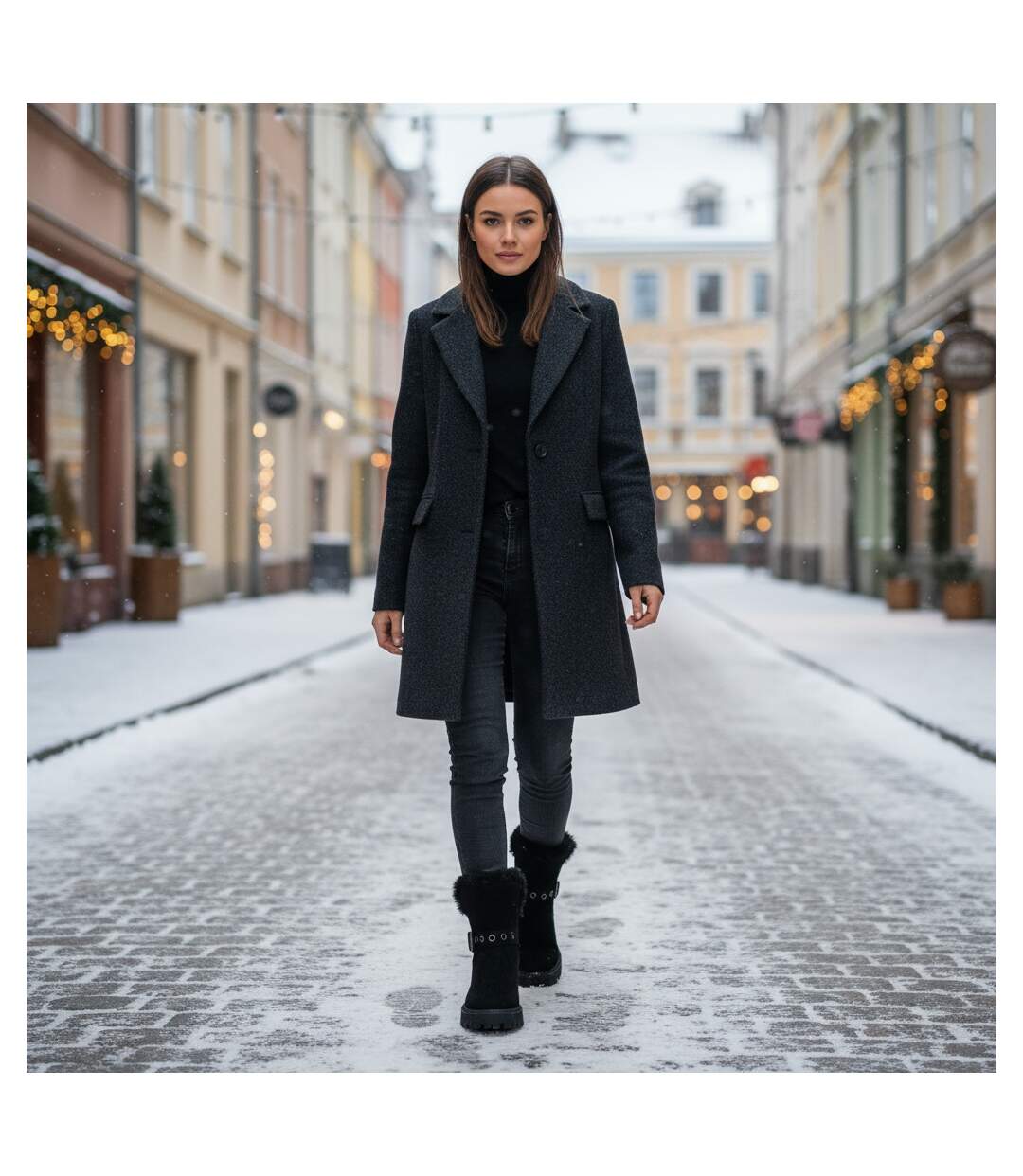 OZABI Bottines Fourrées Femme Suédine Zip et Sangle Semelle Crantée-5