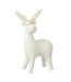 Statuette Renne Pailleté Lunettes 25cm Blanc-1