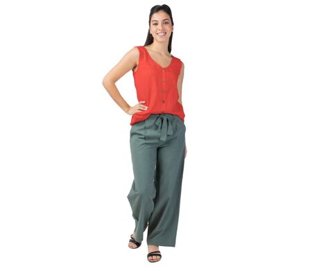 Top femme élégant SABINE couleur terre Coton Du Monde