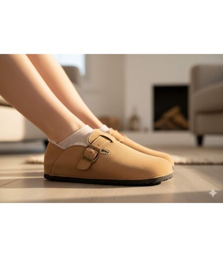 Chaussons Femme Hiver Sabots d’Intérieur Fourrés MD8845