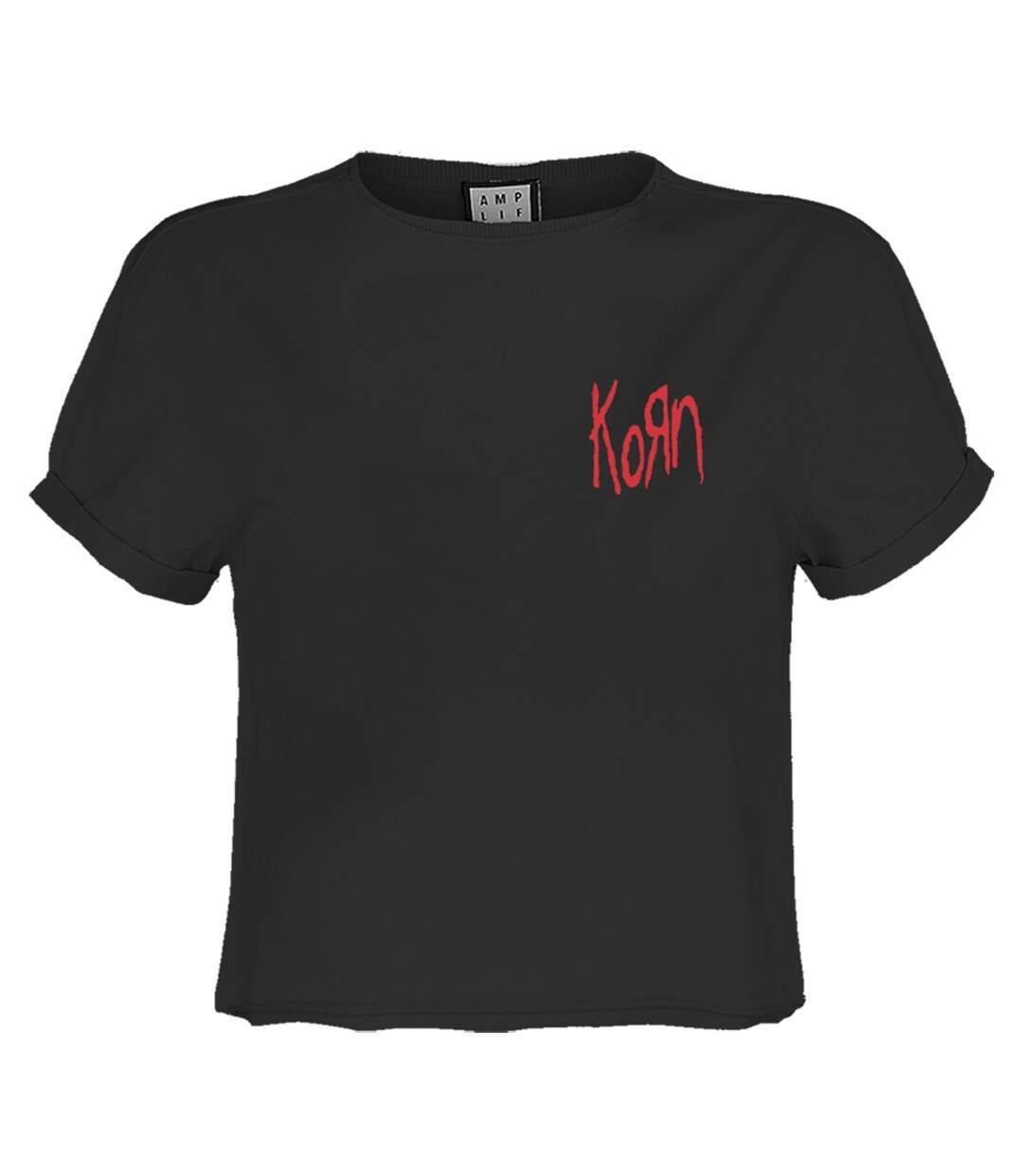 Womens/ladies lineart issues korn crop t-shirt charcoal Amplified-1