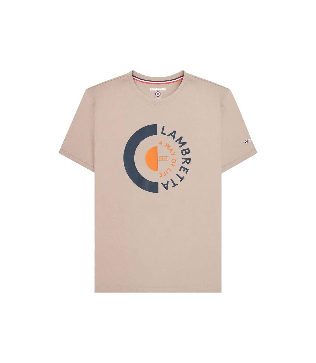 T-shirt Style Cible Homme Beige Gris Lambretta-2