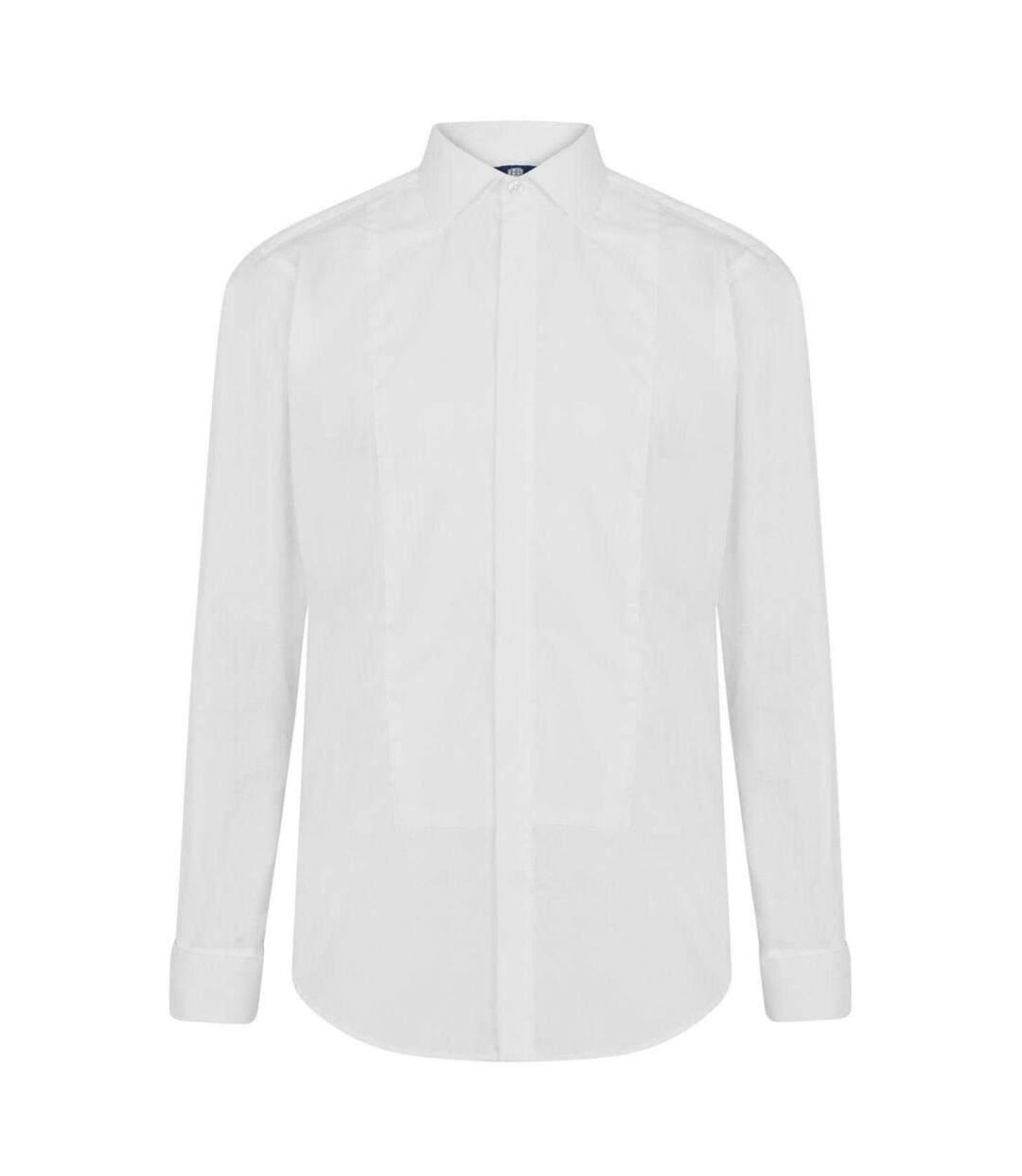 Mens Tailored Long-sleeved Shirt White Haines And Bonner-2