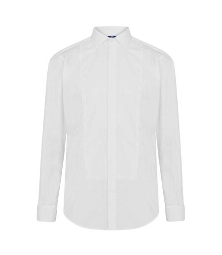 Mens Tailored Long-sleeved Shirt White Haines And Bonner