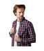 Mens Tattersall Check Long-sleeved Shirt Red Maine-4