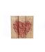 Tableau motif cœur - 10 x 10 cm - Rouge