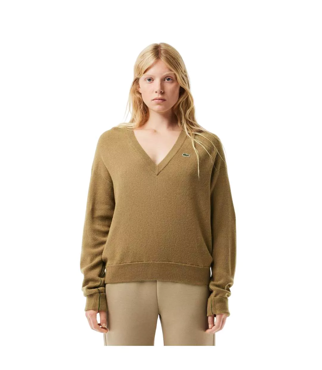 Pull Carded Femme Marron Lacoste-1