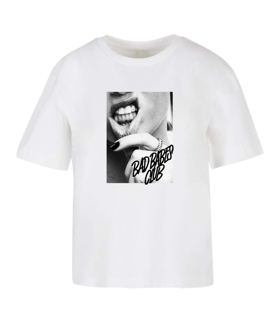 T-shirt Motif/style Lèvre Tatouée Femme Blanc Miss Tee-3