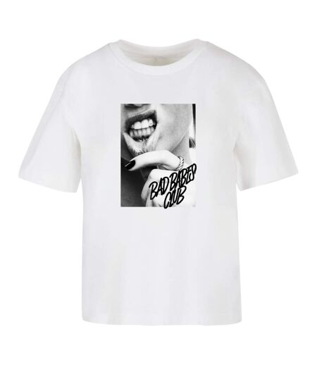 T-shirt Motif/style Lèvre Tatouée Femme Blanc Miss Tee