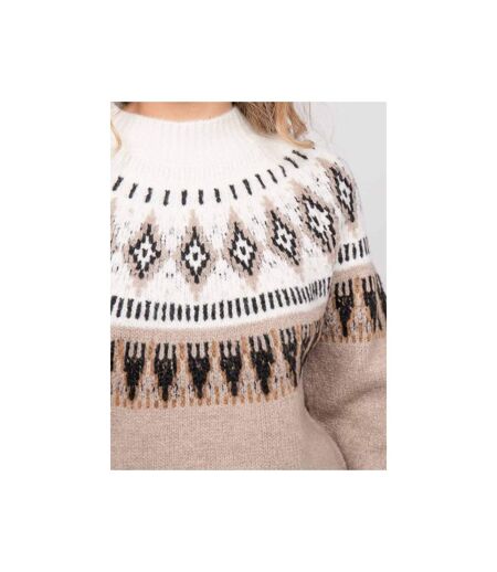 Pull jacquard col montant et motif norvégien KATANA - Dona X Lisa