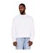 Casual Classics Mens Ringspun Cotton Extended Neckline Oversized Sweatshirt (White) - UTAB592