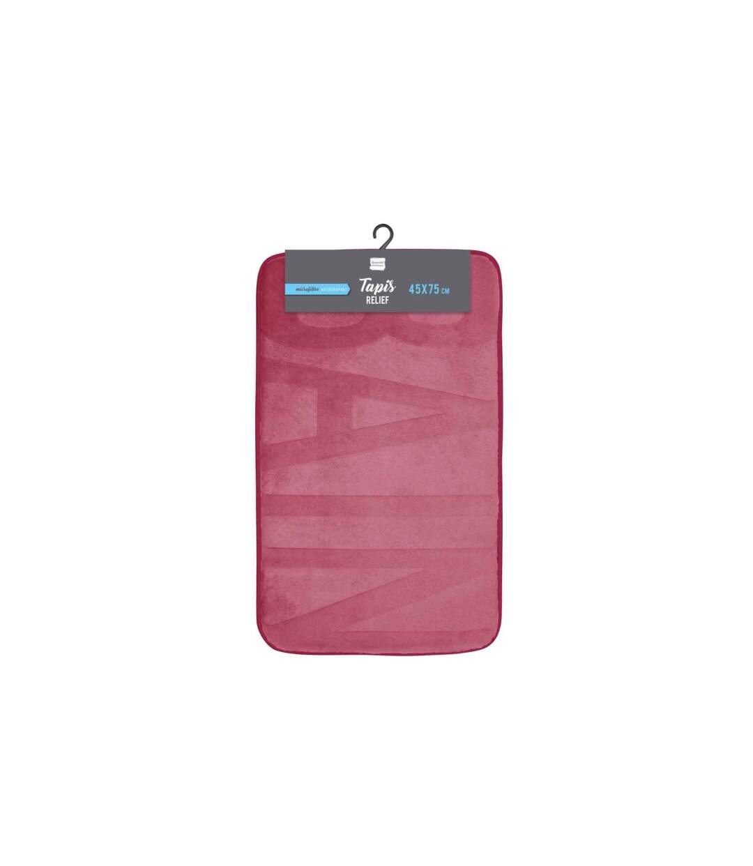 Tapis de Bain Microfibre Relief 45x75cm Framboise-3