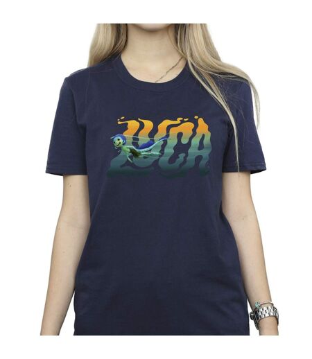 Disney Femme/Ladies Luca Swim Cotton Boyfriend T-Shirt (Bleu marine) - UTBI30861