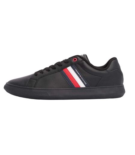 Mens Essential Leather Cupsole Trainers Black Tommy Hilfiger