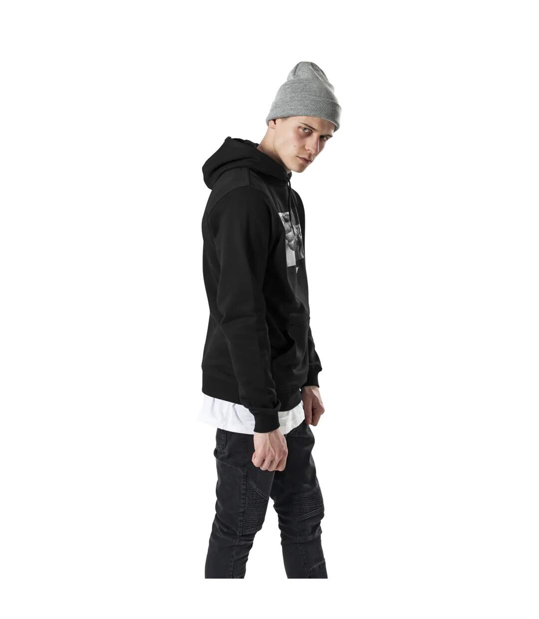 Mens Pray 2.0 Hoodie Noir Mister Tee-4