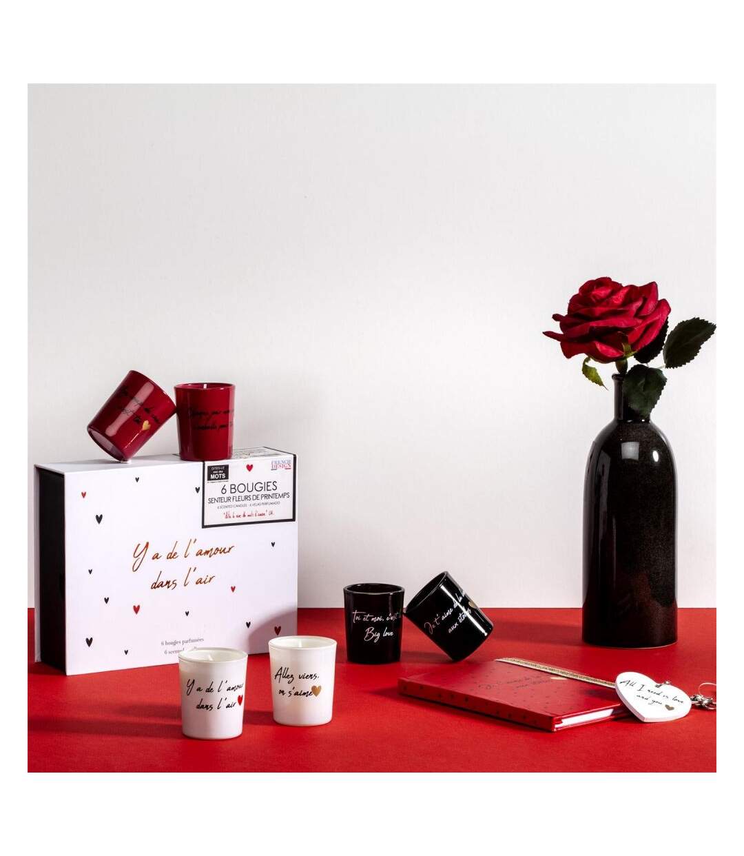 Coffret 6 bougies mots d'amour