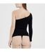 Ladies Essentials One Shoulder Top Sculpting Smoothing Stretch Fit-5