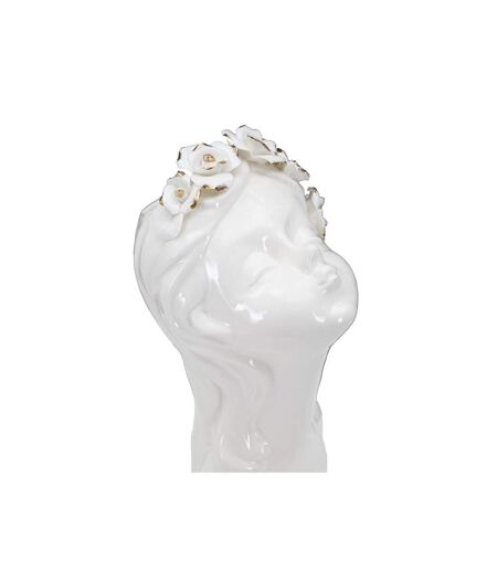 Vase Déco en Porcelaine Young Lady Roses 26cm Blanc