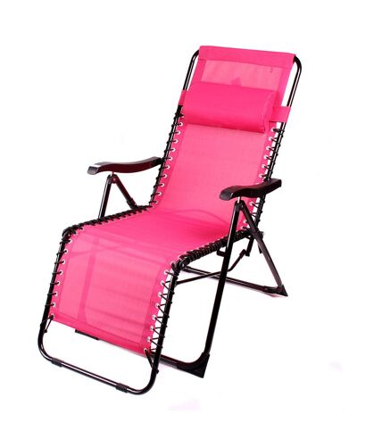 Chaise longue avec repose-tête Playa - Framboise