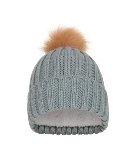 Womens/ladies Geneva Borg Lined Beanie Light Blue Mountain Warehouse