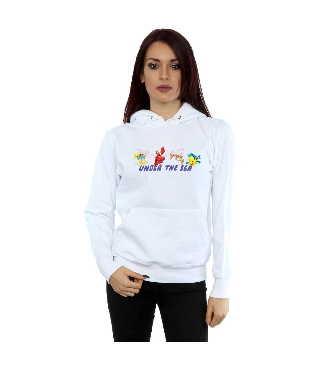 Disney - Sweat à capuche THE LITTLE MERMAID UNDER THE SEA - Femme (Blanc) - UTBI9600-2