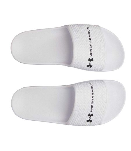 Claquettes Motif/style 1 Seule Sangle Lite Femme Blanc Noir Under Armour