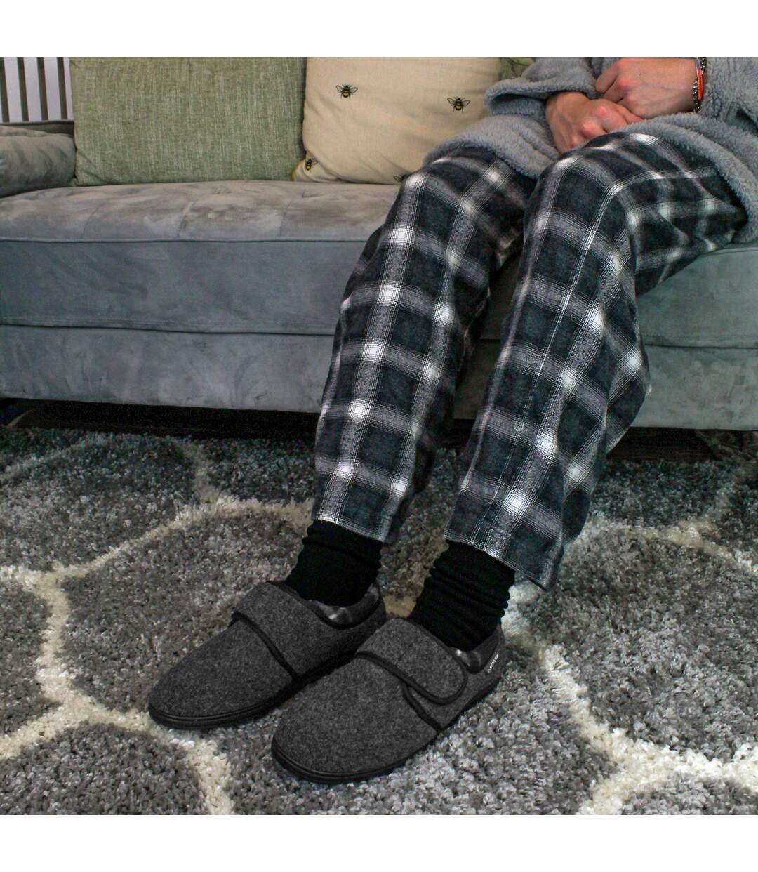 Orthapedic Easy Close Velcro Slippers for Men-3