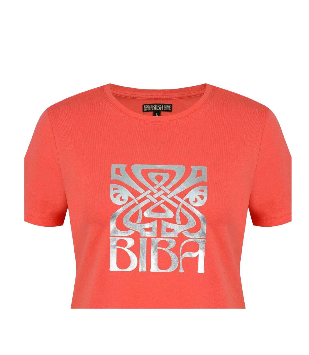 Womens/ladies Logo T-shirt Pink Biba-4