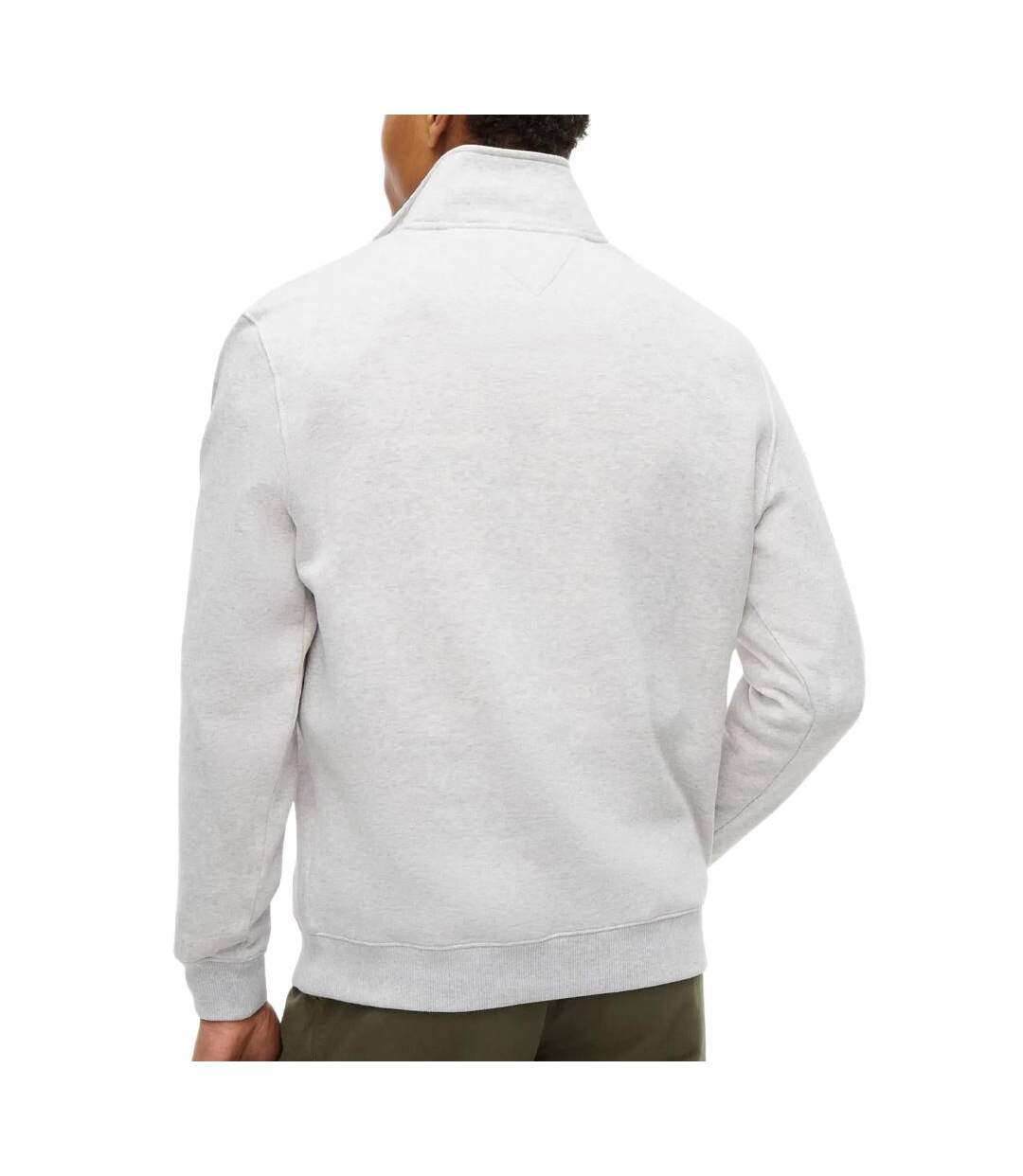 Sweat gris chiné homme tommy hilfiger fleece-2