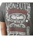 T-shirt homme col v avec print en coton Hans Black Vondutch