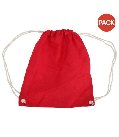 Lot de 2  Sac de gym 12 litres taille unique rouge vif Westford Mill