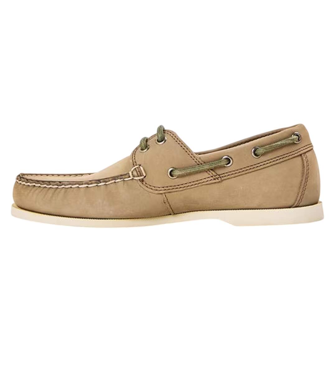 Mens Leather Contrast Laces Boat Shoes Light Taupe Timberland-3