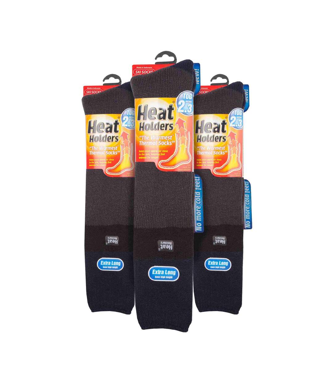 Men's Thermal Striped Ski Socks | High Quality Heat Holders Extra Long Socks-2